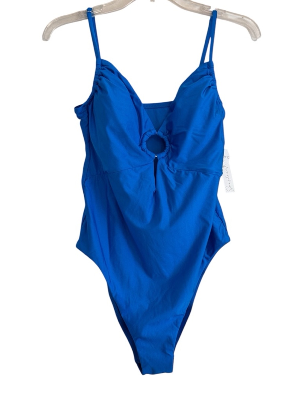 Sunshine 79 Women’s Keyhole One Piece Blue Swimsuit
